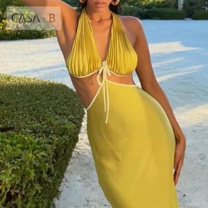 5⭐️CASA B | Adelaide Satin Pleated Cut-Out Midi Dress